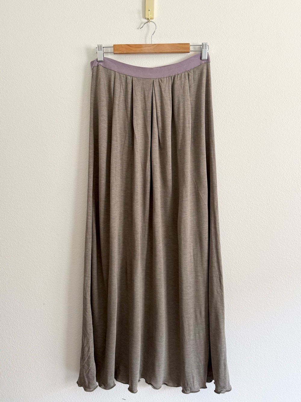 gudrun sjöden tencel modal taupe maxi skirt Sz M elastic waist